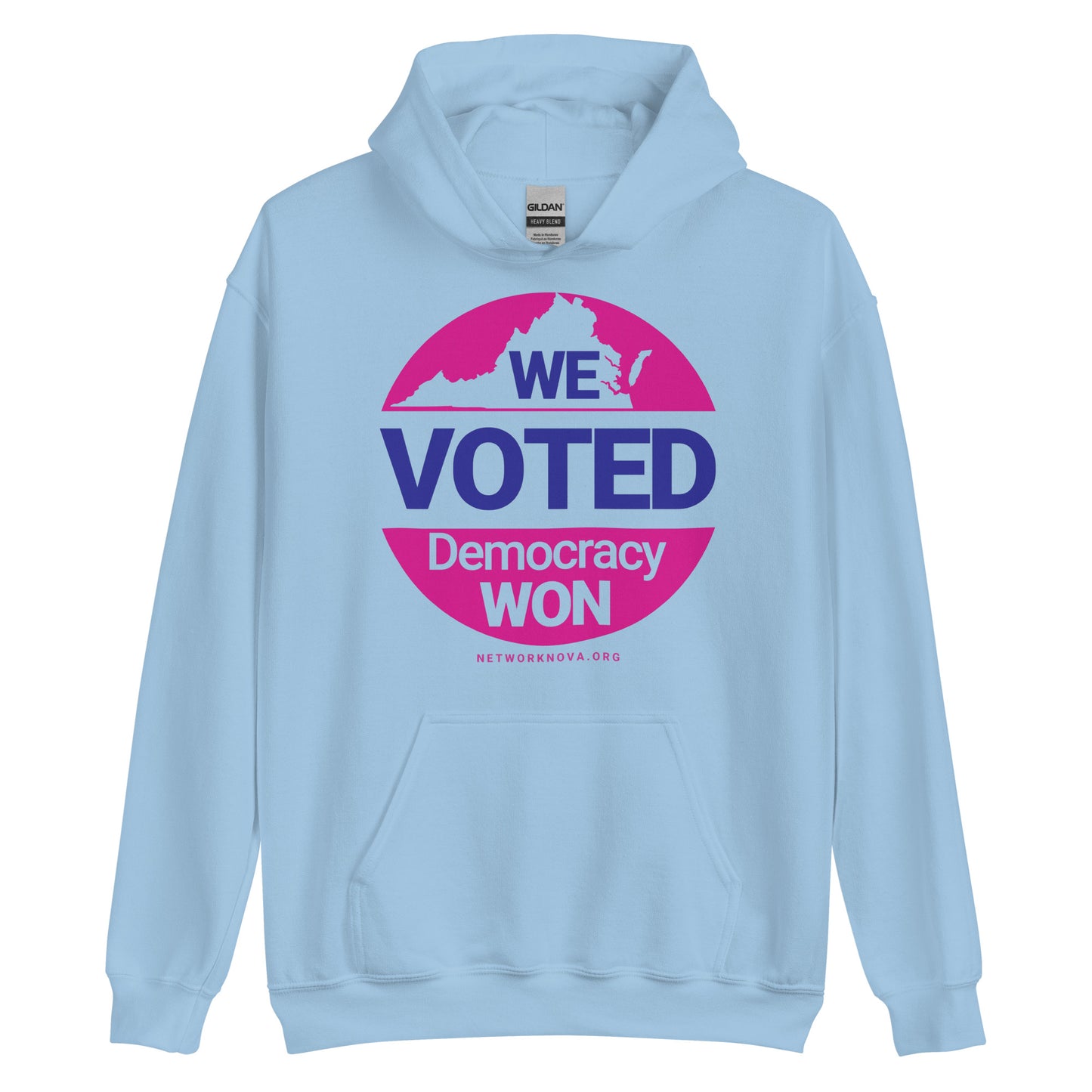 We Voted, Democracy Won - Grey, Pink or Blue Unisex Hoodie