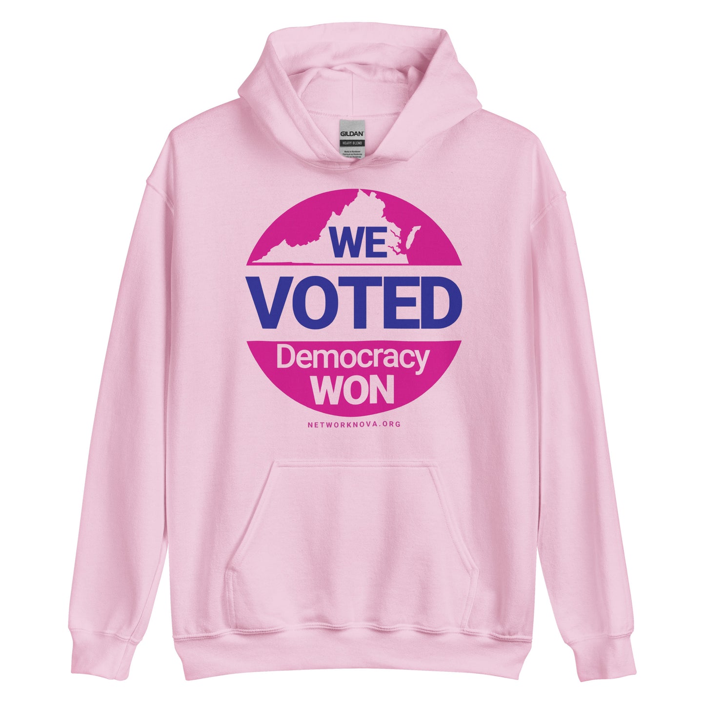 We Voted, Democracy Won - Grey, Pink or Blue Unisex Hoodie