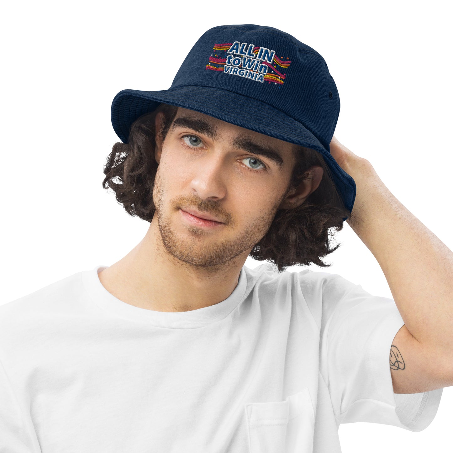 ALL IN to Win Denim bucket hat