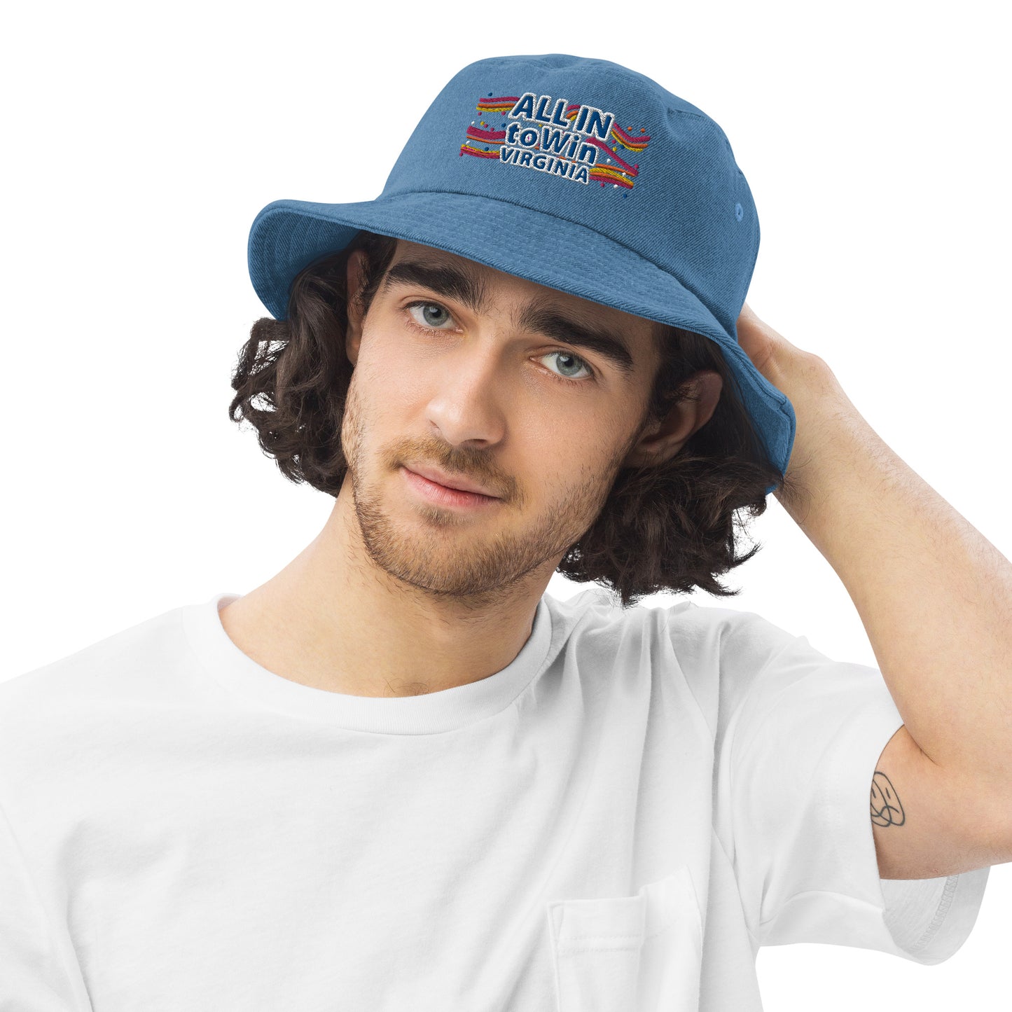 ALL IN to Win Denim bucket hat