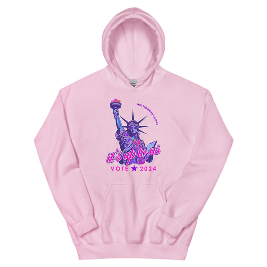 It's Up to Us Hoodie: Pink, Blue, Navy