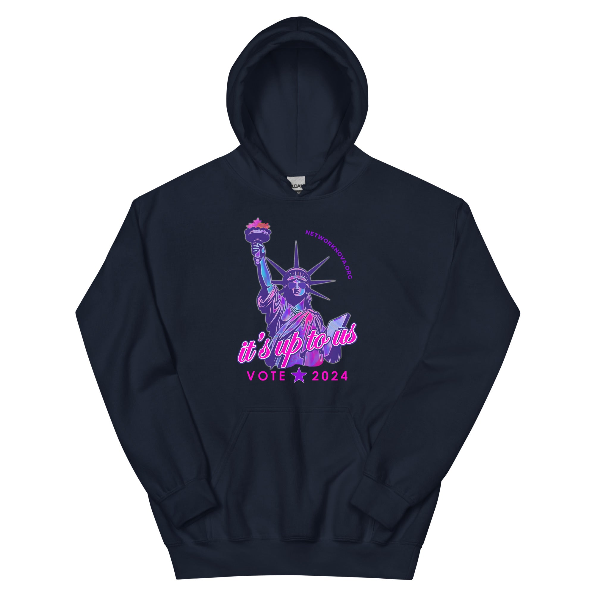 It s Up to Us Hoodie Pink Blue Navy BADASS Boutique